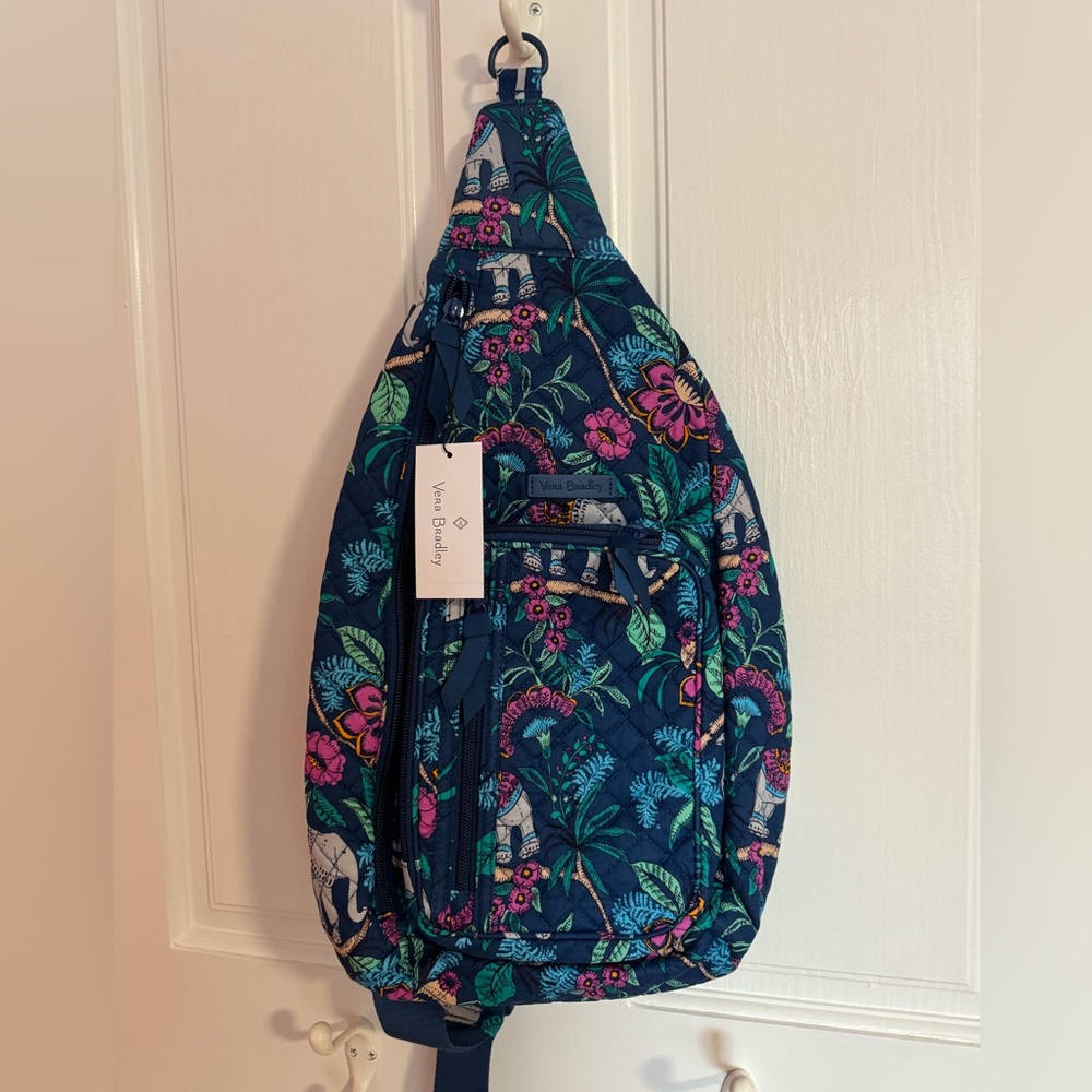 Vera Bradley Sling Backpack Kerala Elephants NWT